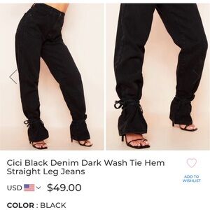 ASOS Women's Black High-waist straight leg jeans